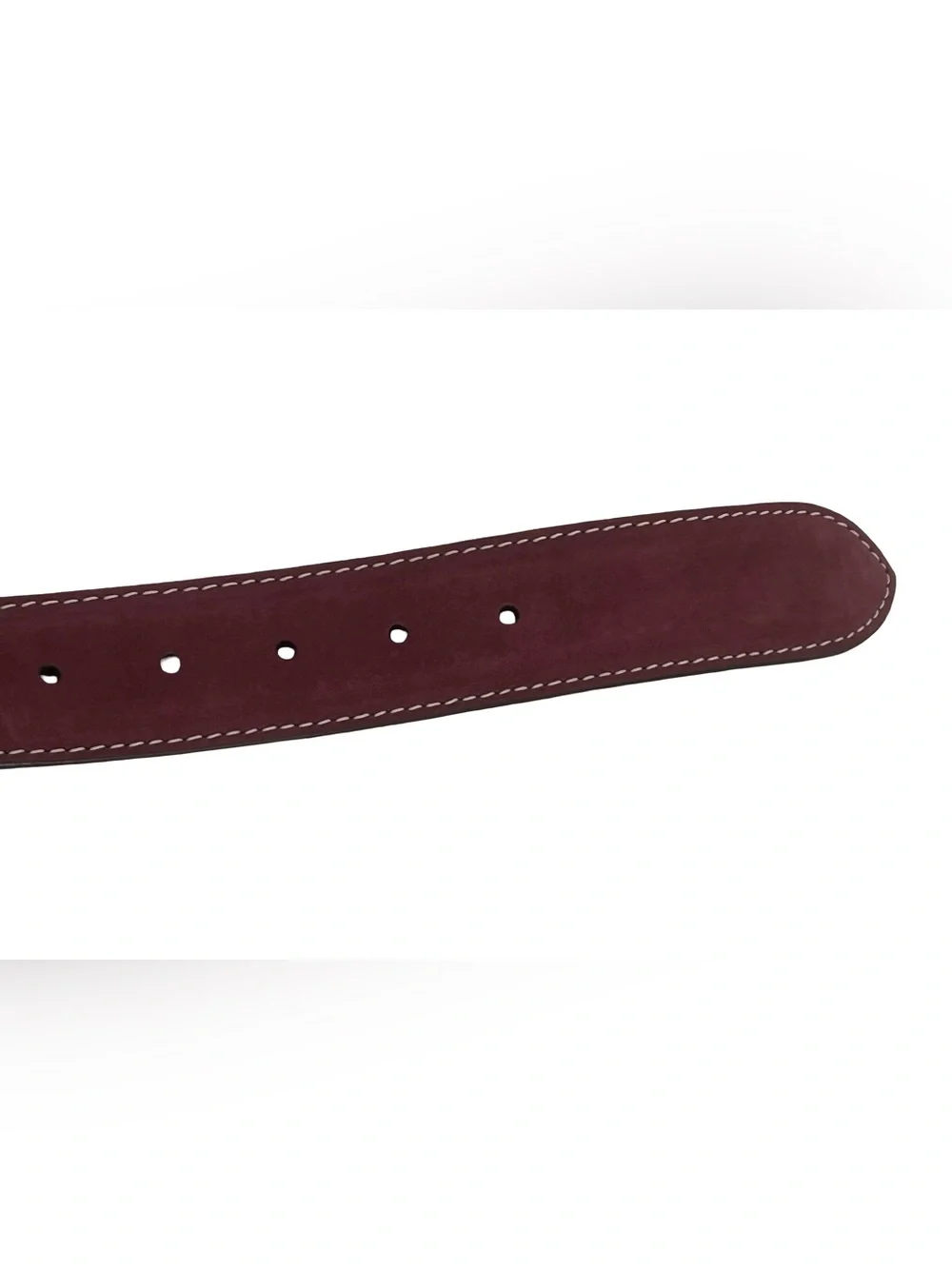 Links & Kings Italian Nubuck Leather Golf Belt Burgundy Handcrafted 50 XL XXL 46